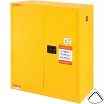 VEVOR Degių skysčių saugos spintelė, 128,7 l, 1095 x 460 x 1273 mm, geltona