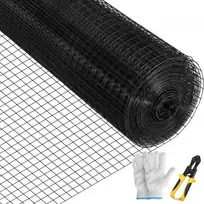 VEVOR Vielos tinklas 24" x 100', 1" x 1", cinkuotas plienas, 16 gauge, su pjaustymo replėmis ir audinio pirštinėmis