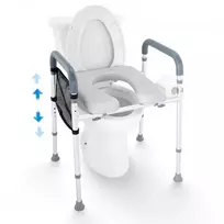 Koduva VEVOR pakeltas tualeto sėdynės priedas, 7 padėčių aukščio reguliavimas 490–640 mm, 158,7kg, aliuminio rėmas