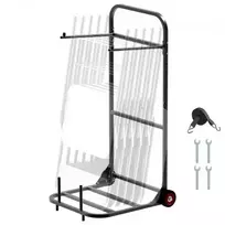 Koduva Sulankstomų kėdžių stovas VEVOR VV46, 10 kėdžių, iki 45 kg, metalas, matinė juoda, 110 x 57 x 58 cm