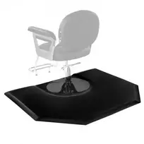 VEVOR Salono grindų kilimėlis kirpėjui, šešiakampis, PVC + PU, matinis juodas, 123 x 151 x 3 cm