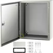 Koduva VEVOR plieninė elektros spinta, 50 x 40 x 20 cm, NEMA 4X, IP66, su montavimo plokšte