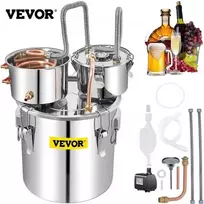 Koduva VEVOR 50 L alkoholio distiliavimo aparatas su kondensatoriumi ir thumper keg, su termometru