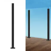 Koduva VEVOR stiklo laikiklis turėklams, 1050 mm, juodas, 10–12 mm grūdintam stiklui