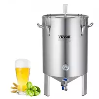Koduva VEVOR 304 nerūdijančio plieno 60 l alaus fermentacijos katilas su dangčiu, rankena, vožtuvu, kraneliu ir termometru