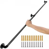 VEVOR Laiptų turėklas, 121,9 cm, juodas, anglinio plieno, sieninis