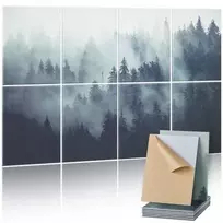 VEVOR Akustinės plokštės 8 vnt., Dark Forest, 400 x 300 x 10 mm, lipnios