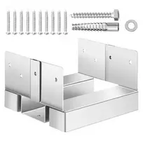 VEVOR 6x6 stulpo pagrindas, 10 vnt., cinkuoto anglinio plieno, betonui