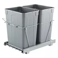 Koduva VEVOR ištraukiama šiukšliadėžė virtuvės spintelei, dviguba po kriaukle, 35QT+35QT, su metaline bėgelių sistema