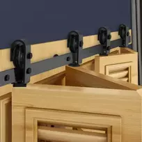 Koduva VEVOR bi-folding stumdomų tvartelio durų furnitūros bėgelio rinkinys, 52" viršutinis montavimas, juodas
