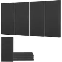 VEVOR Akustinės plokštės, 4 vnt., 50 mm, 600 x 300 mm, juodos