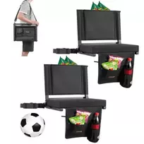 Koduva VEVOR stadiono kėdė su atlošu, sulankstoma, su storu paminkštinimu, juoda