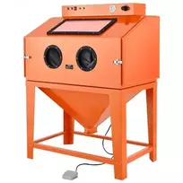 VEVOR 435 l smėliavimo kabinetas, plieno su dviem smėliavimo pistoletais, 117 l media bunkeriu ir 1200 W dulkių rinktuvu