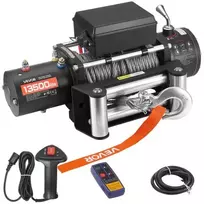 VEVOR Elektrinė gervė, 6100 kg, 12 V DC, 9,5 mm x 24 m plieno lynas, belaidis ir laidinis valdymas
