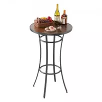 VEVOR Apvalus baro stalas, 60 cm, juodas, aukštas bistro stalas