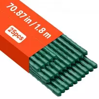 Koduva VEVOR sodo atramos augalams, 25 vnt., 1800 mm, plastiku dengti metaliniai pomidorų kuoliukai