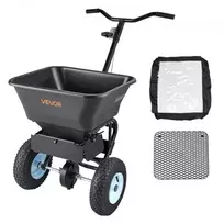 Koduva VEVOR vejos barstytuvas, 100 lbs talpa, stumiama paskleidimo mašina, 0–9,8 ft barstymo plotis, 13 in pneumatinės padangos