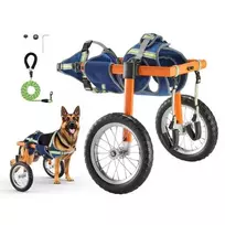 VEVOR Šunų vežimėlis galinėms kojoms, 2 ratų, reguliuojamo aukščio, pločio ir ilgio, dideliems šunims 21,7–39,9kg