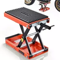 Koduva VEVOR motociklo keltuvas, 680 kg žirklinis kėliklis su plačia platforma ir fiksavimo kaiščiu, 105–350 mm