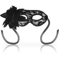 OHMAMA MASKS - Juoda nėriniuota kaukė su gėlėmis