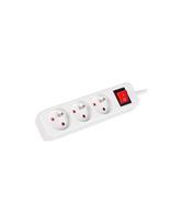 Lanberg Cable Power Strip 3M 3X French Outlets with Switch, Quality-Grade Copper | PS1-03E-0300-W