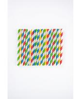 Popieriniai šiaudeliai ZigZag, spalvoti/dryžuoti, D 7 mm, L 23 cm, 150 vnt