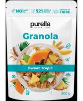 Granola PURELLA, su bananais, ananasais, kokosais ir papajomis, 300 g