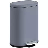 Virtuvinis šiukšlių kibiras, 30 litrų, pedalinė šiukšliadėžė su švelniai užsidarančiu dangčiu, metalinis pedalas, pilka spalva, 36,5 x 31 x 61 cm
