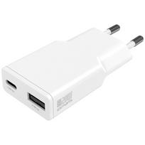 4smarts PDPlug Duos Slim 20W GaN Wall Charger, USB-C, USB-A, white