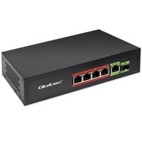 Qoltec Network Switch FAST Ethernet PoE 4x RJ45 PoE 1x RJ45 Uplink 1x SFP | 65W | 1000Mb