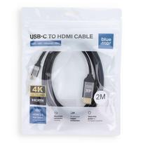 Cable USB C to HDMI Blue Star 4K 60Hz - High Speed, HDR, ARC, Ethernet, AWM, 2m black