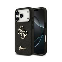 Dėklas Guess PU Fixed Glitter 4G Metal Logo Apple iPhone 18 Pro juodas