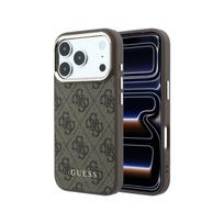 Dėklas Guess PU Leather 4G Gold Frame MagSafe Apple iPhone 18 Pro rudas