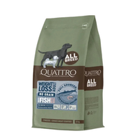 Quattro Grain Free Weight Loss sausas pašaras su balta žuvimi ir kriliumi suaugusiems šunims, 12 kg