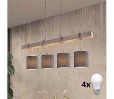 BRILAGI - LED pakabinama liustra ant laido NUBILA 4xE27/60W/230V pilka/antracitas