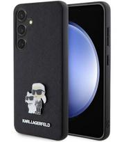 Juodas dėklas Samsung Galaxy S24 telefonui "Karl Lagerfeld PU Saffiano Metal Karl and Choupette Case"