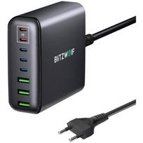 Blitzwolf BW-S26 sieninis įkroviklis, 250W, 8 prievadai, GaN, PD3.0, QC3.0, PPS, AFC, FCP, APPLE, juodas