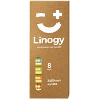 LINOGY AA Li-ion Pro baterijų rinkinys P1160368, 8 vnt., 1,5V, 3600 mWh, 1200 įkrovimų, 3h įkrovimas