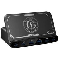 Blitzwolf BW-S27 įkroviklis, 160W, 2xUSB-A, 4xUSB-C, 15W belaidis, juodas
