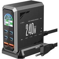 Blitzwolf BW-S31 tinklo įkroviklis, 4xUSB-C, 2xUSB-A, PD, 240W, 1m laidas, juodas