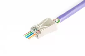 RJ45 (8P8C) Through-Hole Plug, Cat.6, Shielded, AWG 26-24, Pack of 100