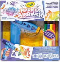 „Crayola“ vaikams skirtas aerografas, 5 šablonai ir 8 nuplaunami flomasteriai