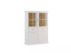 Vitrina Gala Meble Lucca W4D2S, balta Opal / Craft ąžuolas
