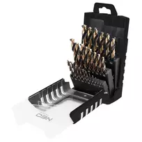 HSS-CNC metalo grąžtai, 124°, „Pro-Tec“, 1,0–13,0 mm, 25 vnt. rinkinys