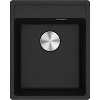 Lygiai su stalviršiumi montuojama granitinė plautuvė Franke Maris, MRG 210-37 A, Onyx, rankinis ventilis