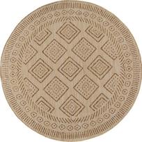 Smėlio spalvos apvalios formos lauko ir vidaus kilimas ø 120 cm Mira 1452 – Ayyildiz Carpets