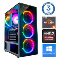 Stacionarus kompiuteris Intop RM65261WH AMD Ryzen 5 5500, DDR4 32GB, SSD+HDD 1 TB 2 TB, AMD Radeon RX 6600 8GB GDDR6, Windows 11 Home