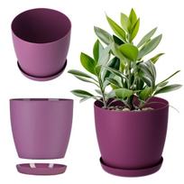 Vazono dangtis Vazonas 14 cm gėlėms su stovu, violetinis, svetainei