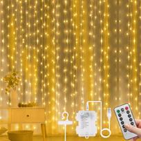 LED šviesos užuolaida, balta, 3 m, 300 LED