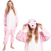 Moteriška Vientisa Pižama Kigurumi, Dinozauro Kostiumas, Rožinė, 175-185 Cm, Xl, XL
